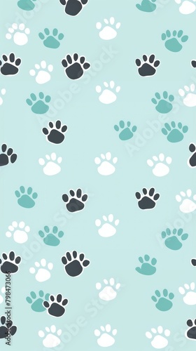 Paw dog pattern backgrounds repetition.