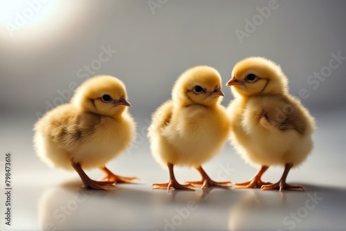 'chicks isolated two baby white chicken chick yellow on animal studio nobody copy space farm easter closeup cute soft fluffy adorable2 pair together friendship bird poultry young'