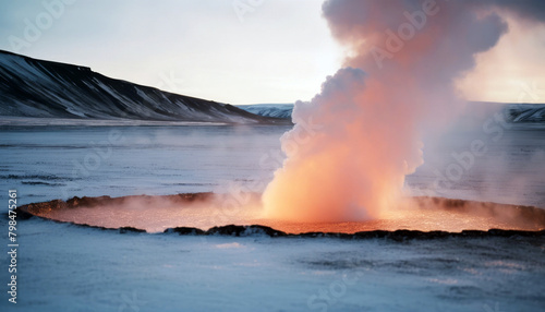 Geyser erruption Iceland photo