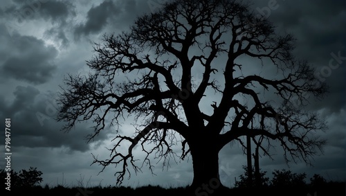 A spooky silhouette of a towering old tree against a stormy sky, branches creaking in the wind (20).jpg, A spooky silhouette of a towering old tree against a stormy sky, branches creaking ai_generated