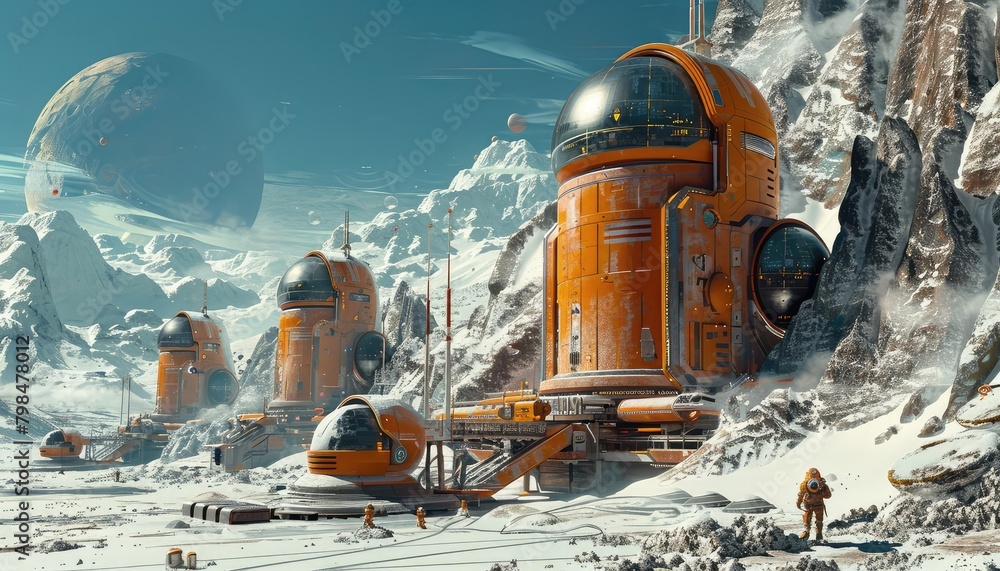 Extraterrestrial Habitat, Imagine futuristic habitats and research stations established on other planets or moons Extraterrestrial Habitat, Imagine futuristic habitats and research stations established on other planets or moons