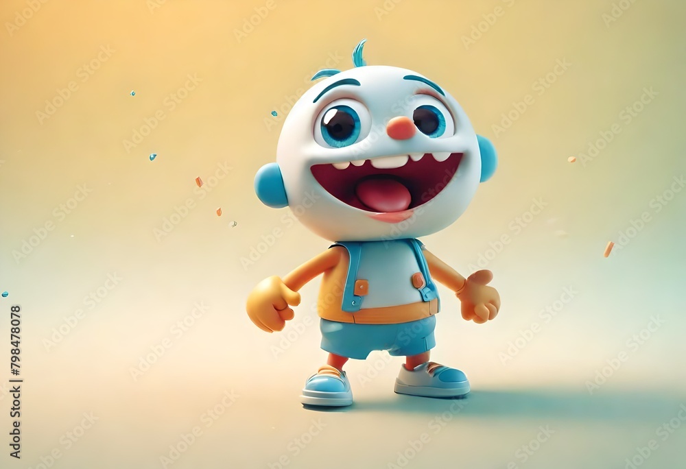Fototapeta premium Cartoon expressing joy