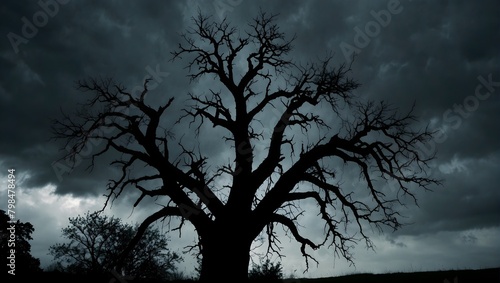 A spooky silhouette of a towering old tree against a stormy sky, branches creaking in the wind (20).jpg, A spooky silhouette of a towering old tree against a stormy sky, branches creaking ai_generated