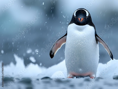 Elegant Penguin in Arctic Habitat: A Beautiful Wildlife Photography