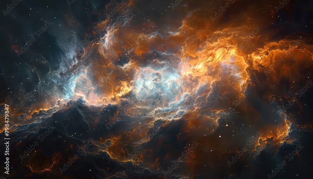 Stellar Nursery,Visualize the birthplace of stars within vast clouds of gas and dust in interstellar space