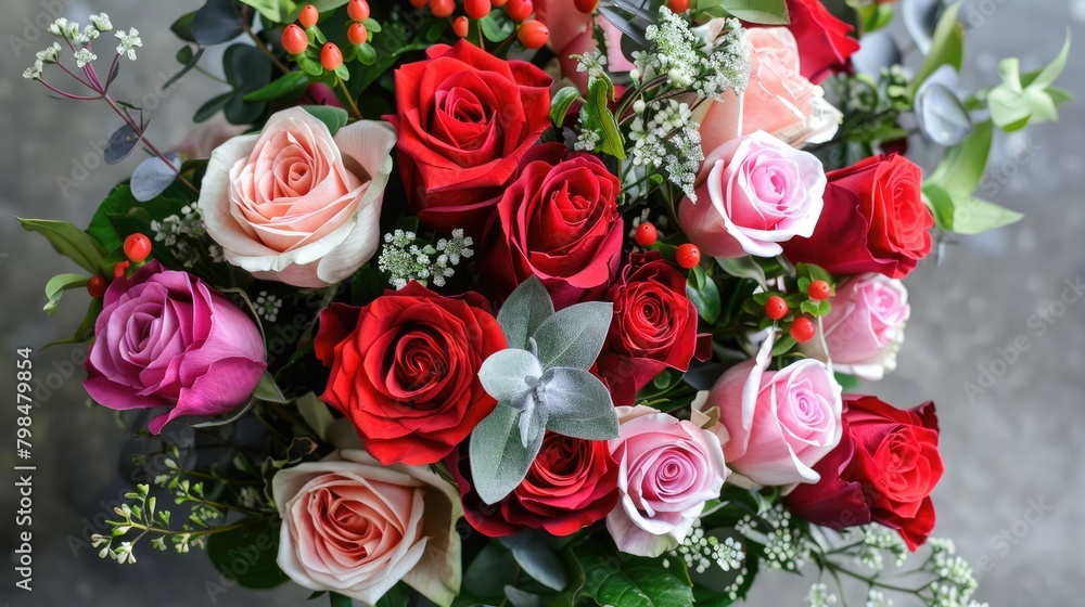 Embrace the magic of spring with a stunning bouquet featuring roses and love Embrace the magic of spring with a stunning bouquet featuring roses and love