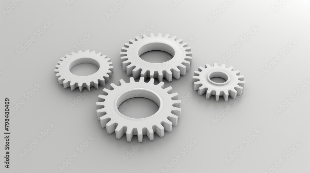 A composition of white mechanical gears lying on a neutral background, symbolizing teamwork and mechanics. A composition of white mechanical gears lying on a neutral background, symbolizing teamwork and mechanics.