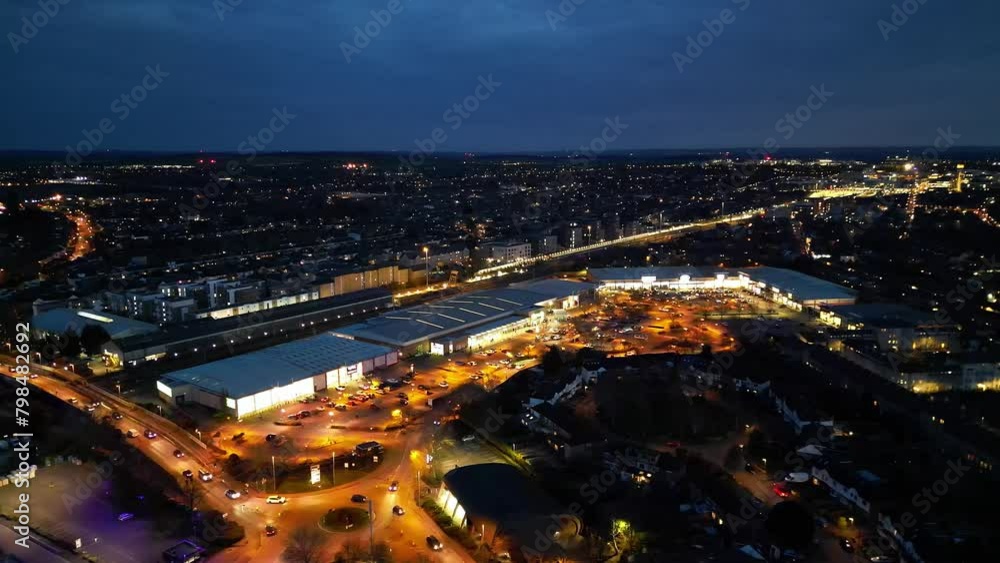 Aerial Night View of Illuminated Historical Cambridge City Centre of Cambridgeshire, England United Kingdom. March 21st, 2024 Aerial Night View of Illuminated Historical Cambridge City Centre of Cambridgeshire, England United Kingdom. March 21st, 2024