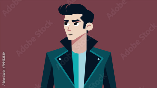 A man wearing a stylish jacket made from vegan leather a crueltyfree alternative to traditional leather materials.