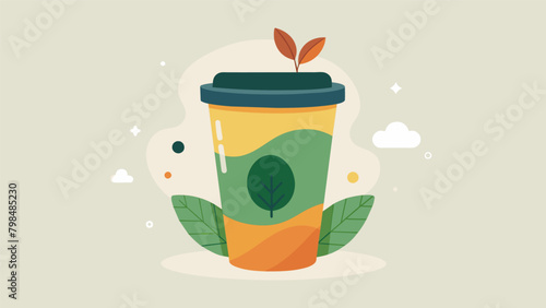 A closeup of a biodegradable cup filled with natural and organic ingredients promoting the idea of using environmentally friendly packaging for
