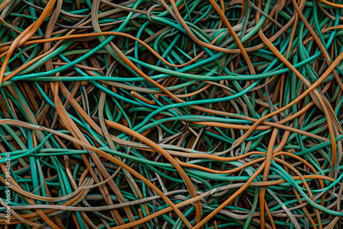 Wallpaper Mural Texture Of A Bunch Of Green And Brown Small Electronic Wires Mixed Together Created Using Artificial Intelligence Torontodigital.ca