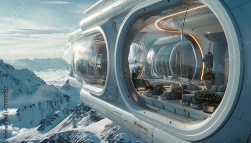 Orbital Vacation, Imagine a futuristic scenario where space tourism is commonplace photo