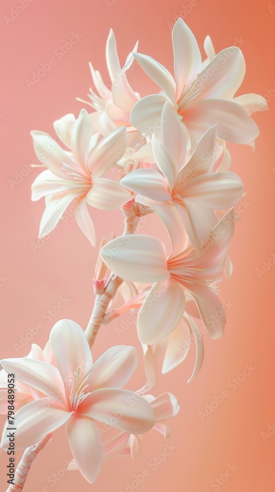 Obraz premium Beauty white tuberose blossom flower copy space decoration nature background