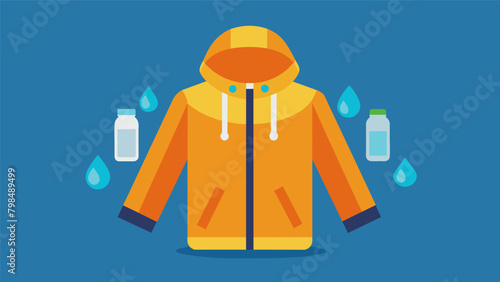 A minimalist rain jacket made from repurposed plastic bottles keeping the environment clean and stylish..