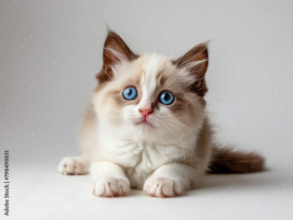 A cat on a white background A cat on a white background