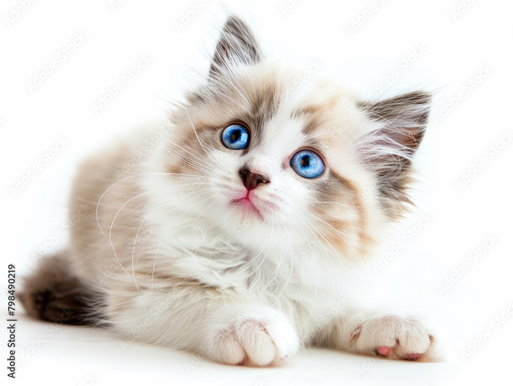 A cat on a white background A cat on a white background