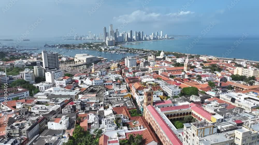 Medieval City At Cartagena De India In Bolivar Colombia. Caribbean