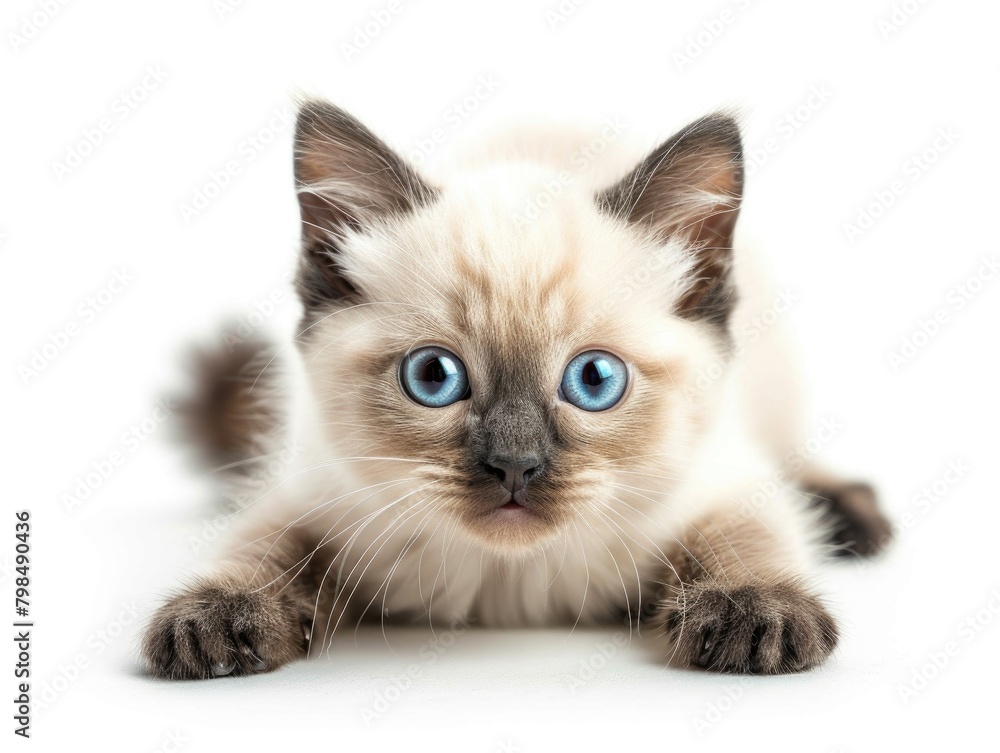 A cat on a white background A cat on a white background