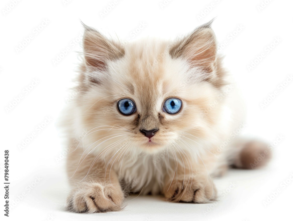 A cat on a white background