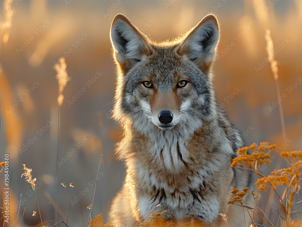 Fototapeta premium Wilderness Serenity: Majestic Coyote in the Wild