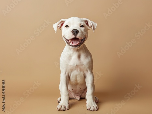 A small dog with a white background