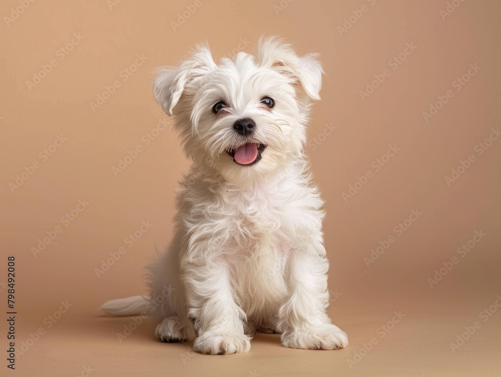 A small dog with a white background A small dog with a white background