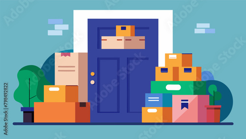A pile of unod subscription boxes left by the front door highlighting the importance of staying on top of deliveries and managing subscriptions