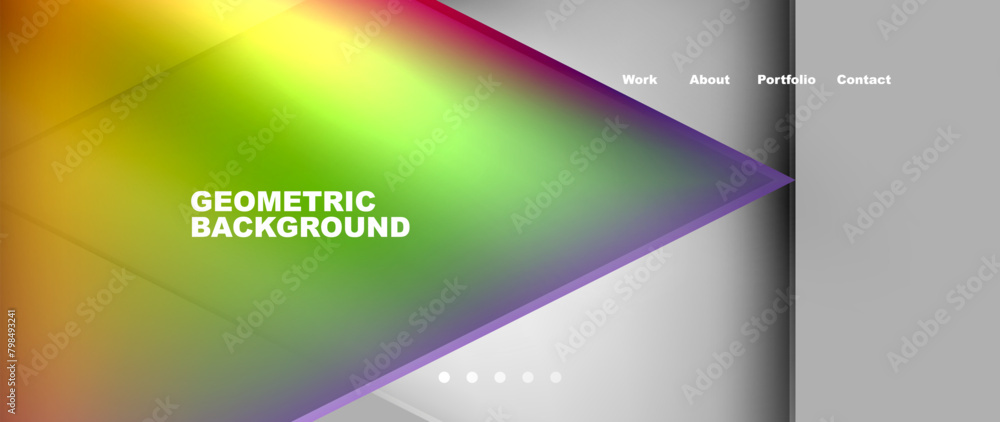 Metal triangles with colorful bright triangles. Geometric modern minimalist design template Metal triangles with colorful bright triangles. Geometric modern minimalist design template