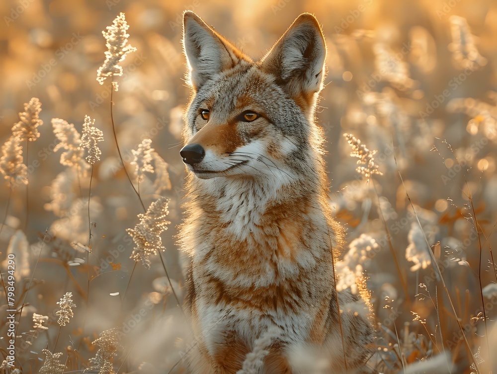 Gorgeous Coyote in Golden Hues