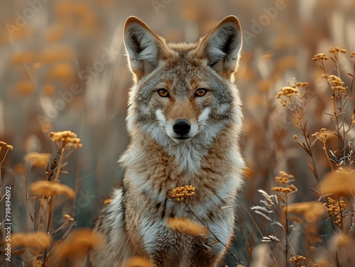 Stunning Wildlife: Coyote in Golden Hues
