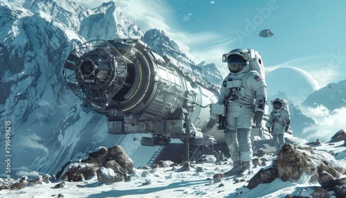 Astral Expedition, Capture the spirit of exploration as spacecraft embark on missions to explore the depths of the cosmos