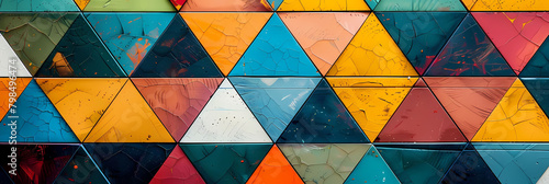 geometric patterned social media marketing campaign featuring a colorful wall as the centerpiece photo