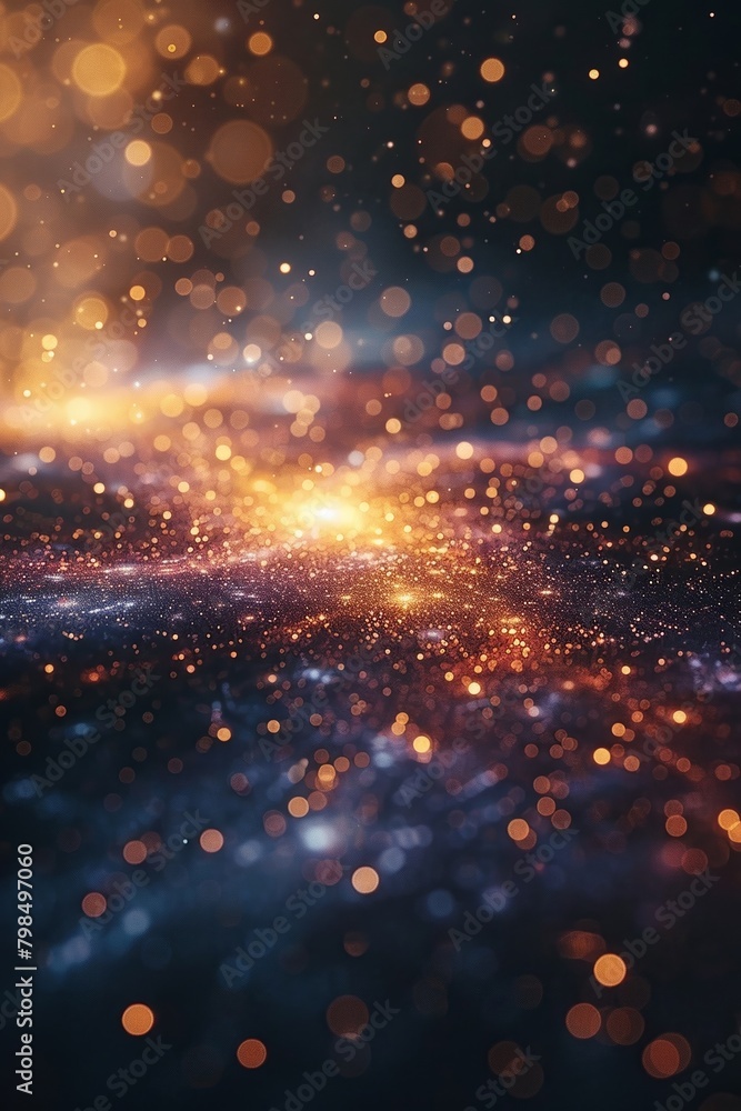 Starry sky, glowing lights, bursts of stars, creating atmosphere, darkening night, futuristic design, zoomed in. Starry sky, glowing lights, bursts of stars, creating atmosphere, darkening night, futuristic design, zoomed in.