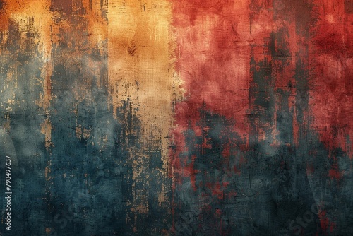 Abstract textured background featuring shades of red, gold, and navy developed using innovative generative AI technology. photo