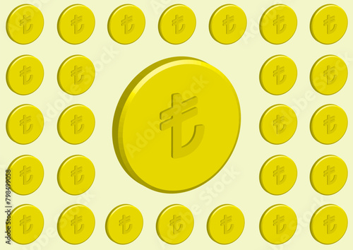 turkish lira coin currency symbol pattern background design photo