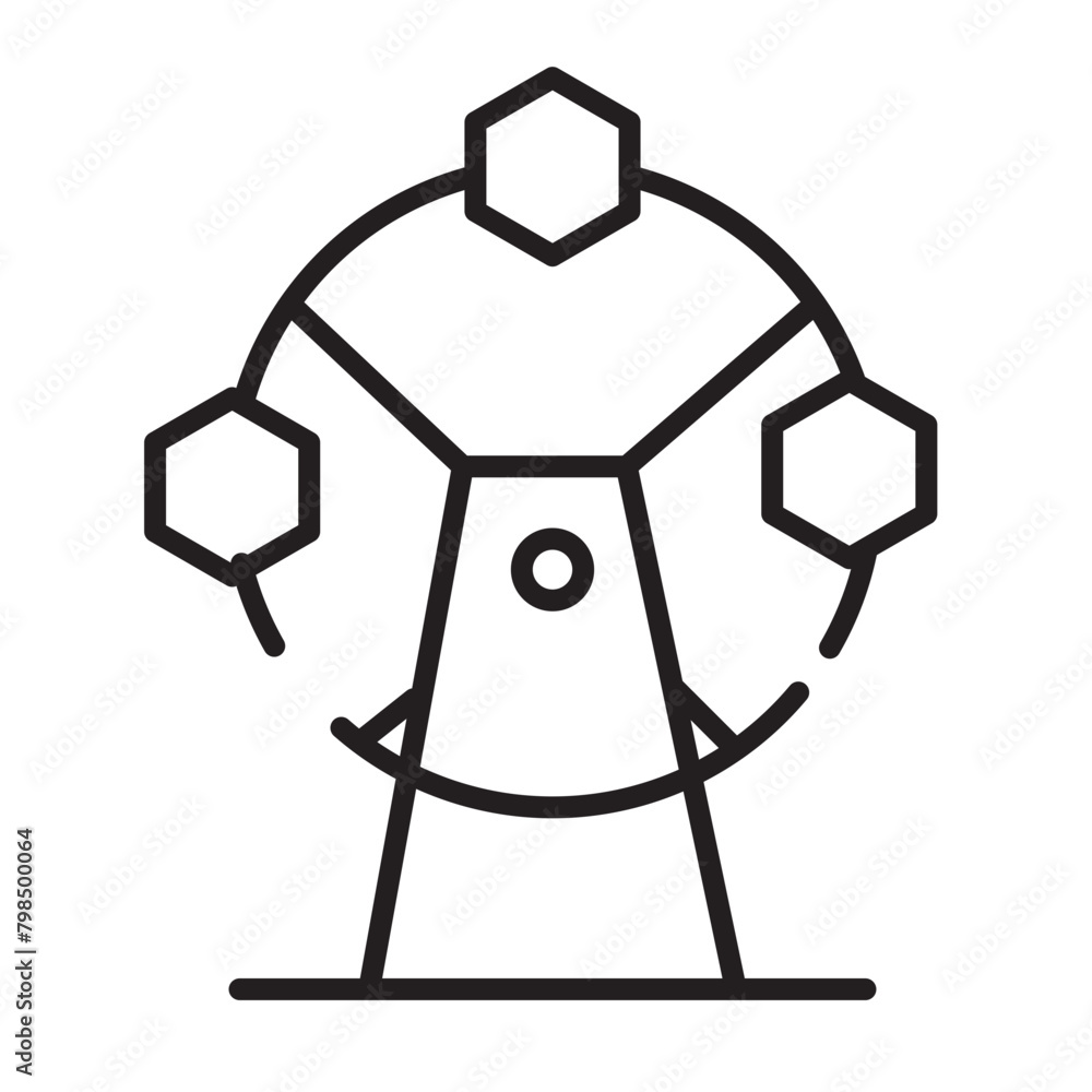 Fototapeta premium Circus Coster Park Line Icon