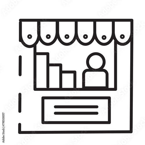 Circus Cage Shop Line Icon