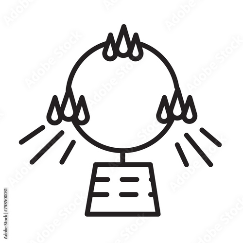 Circle Circus Fire Line Icon