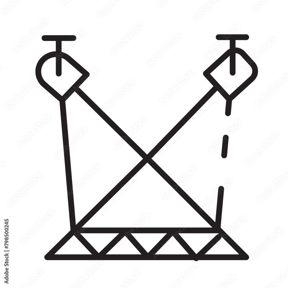 Arena Circus Scene Line Icon Arena Circus Scene Line Icon
