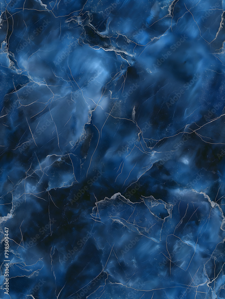 Luxurious Midnight Blue Marble Texture with Golden Veins