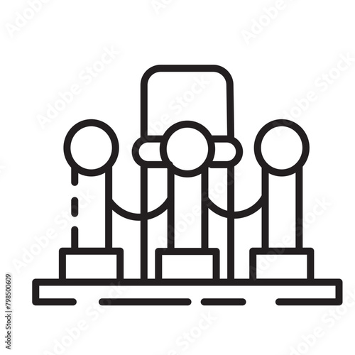 Barricade Entrance Fence Line Icon