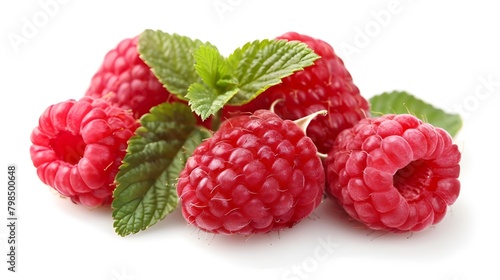 Raspberry on a white background  fresh ripe raspberries isolated on white background  ai generated 