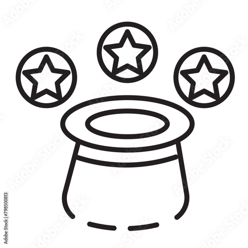 Balls Hat Juggle Line Icon