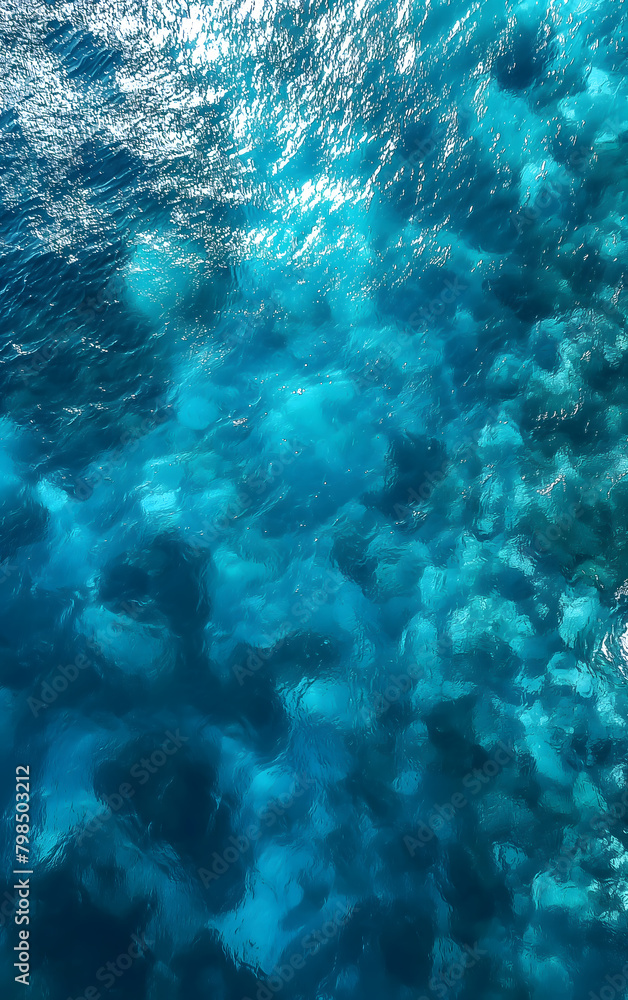 Aerial View of Crystal Clear Sea Waters Along Rugged Cliffs