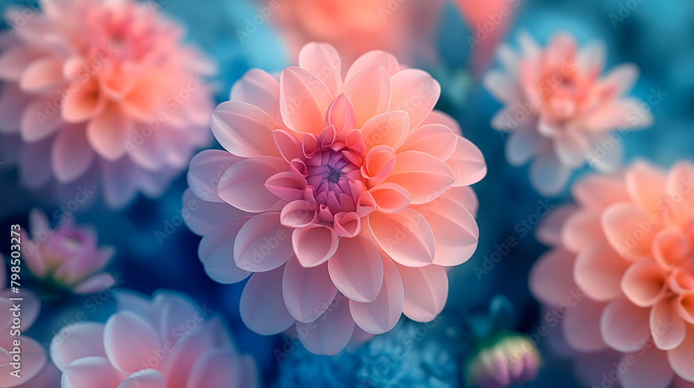 Obraz premium Vibrant Bloom Array A Colorful Display of Dahlia Flowers