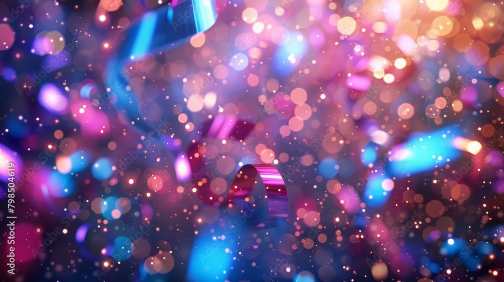 A background filled with swirling lights and vibrant colors representing the joy and excitement of a birthday celebration. A background filled with swirling lights and vibrant colors representing the joy and excitement of a birthday celebration.