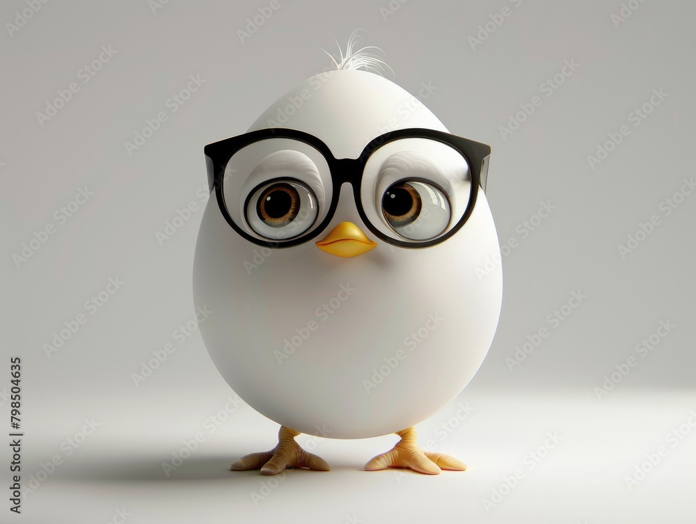 Fototapeta premium Egg wearing glasses