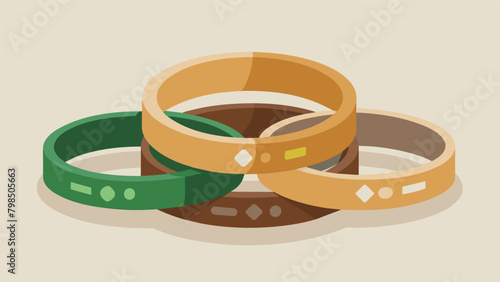 A set of minimalistic bangles made from recycled aluminum and sustainably sourced leather promoting the use of both ecofriendly and