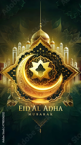 Eid Al Adha Mubarak background design.