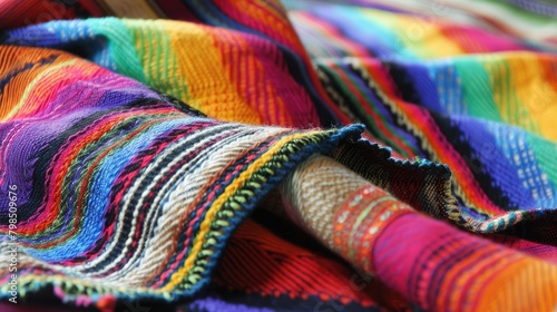 Adorning your space with a vibrant Mexican blanket known as a sarape can instantly inject a burst of colorful charm © 2rogan